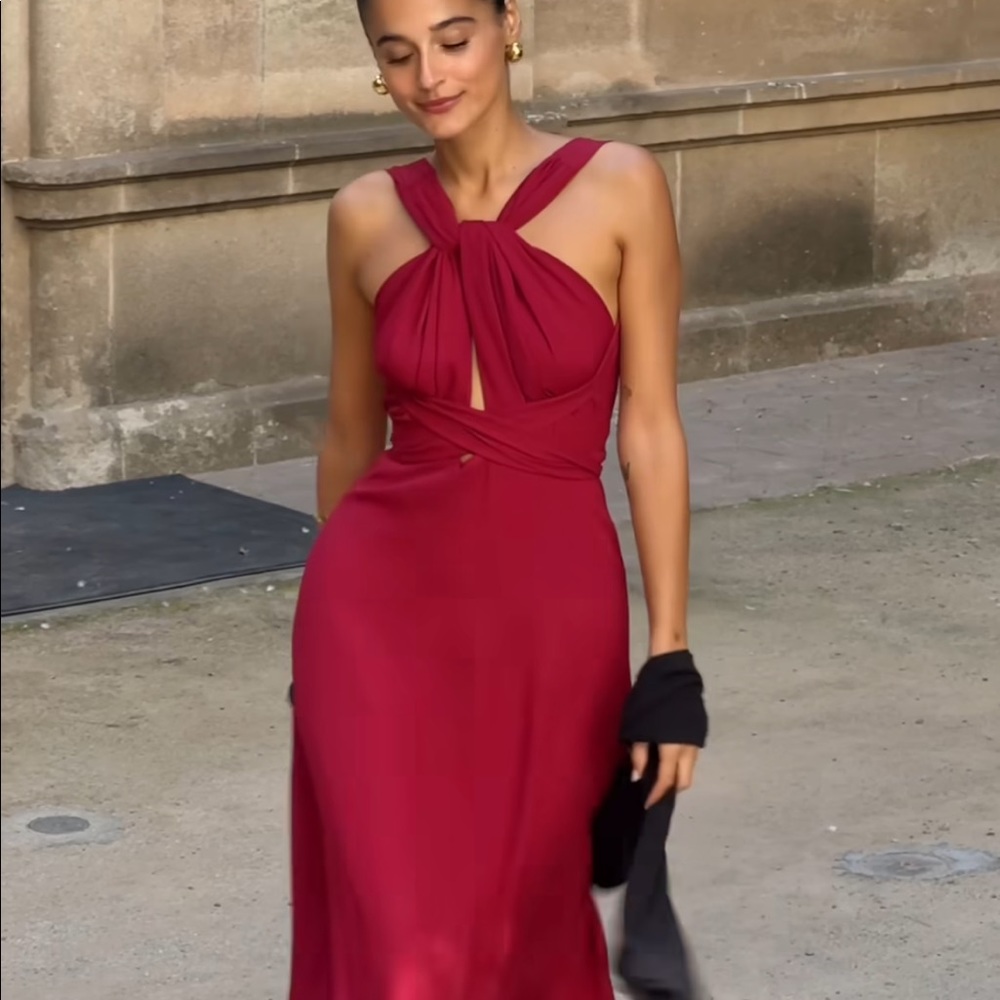 Aware Margot Dress in Red Made in Spain
